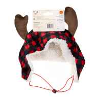 Picture of XMAS CANINE HAT BUFFALO CHECK W/ANTLERS - Large