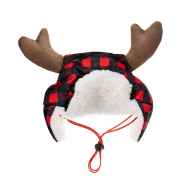 Picture of XMAS CANINE HAT BUFFALO CHECK W/ANTLERS - X Large