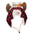 Picture of XMAS CANINE HAT BUFFALO CHECK W/ANTLERS - X Large