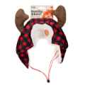 Picture of XMAS CANINE HAT BUFFALO CHECK W/ANTLERS - X Large