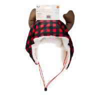 Picture of XMAS CANINE HAT BUFFALO CHECK W/ANTLERS - X Large