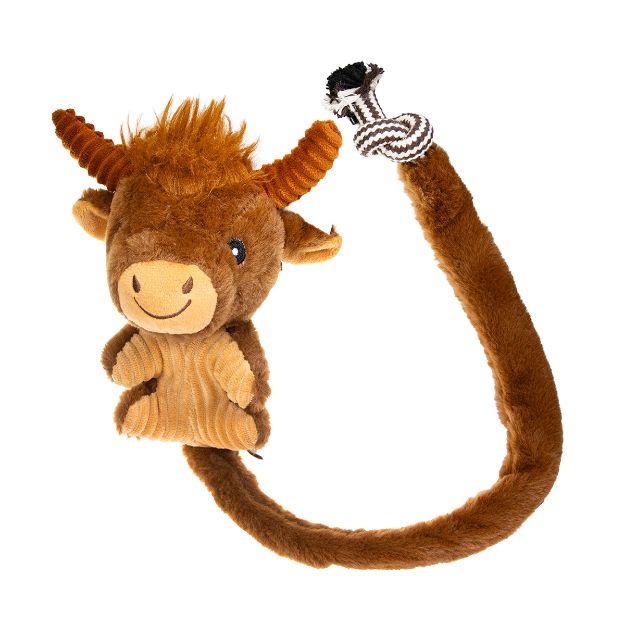 Picture of TOY DOG Tug-a-Tail Highland Cow - 29.6 x 5.9 x 3.5in